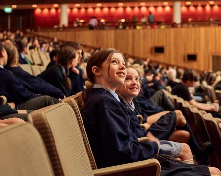 School children watching the London Sinfonietta Sound Out Schools Concert 2022