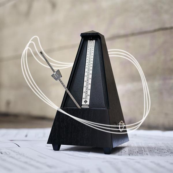 Metronome surrounded by white lines